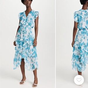 Misa Los Angeles Dakota dress blue and white